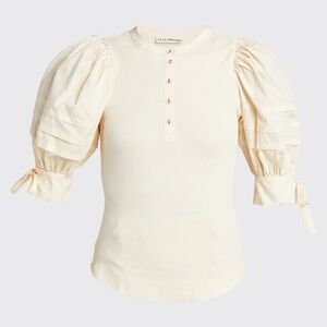 ULLA JOHNSON Iman Poplin-Sleeve Top